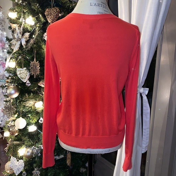 Banana Republic red button down cardigan longsleeve sweater shirt casual blouse​ - Picture 6 of 12